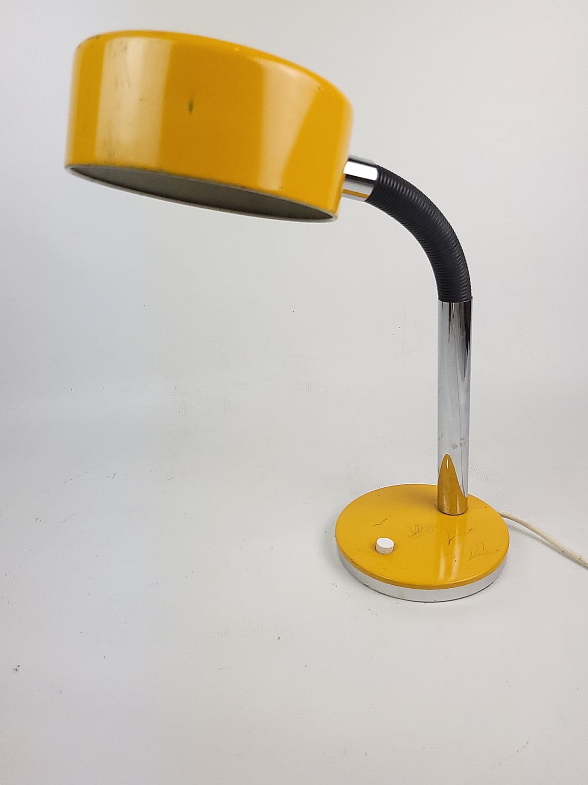 Desk Lamp Alda, yellow, chrome metal, black plastic, Sweden, 1970s. - 298752