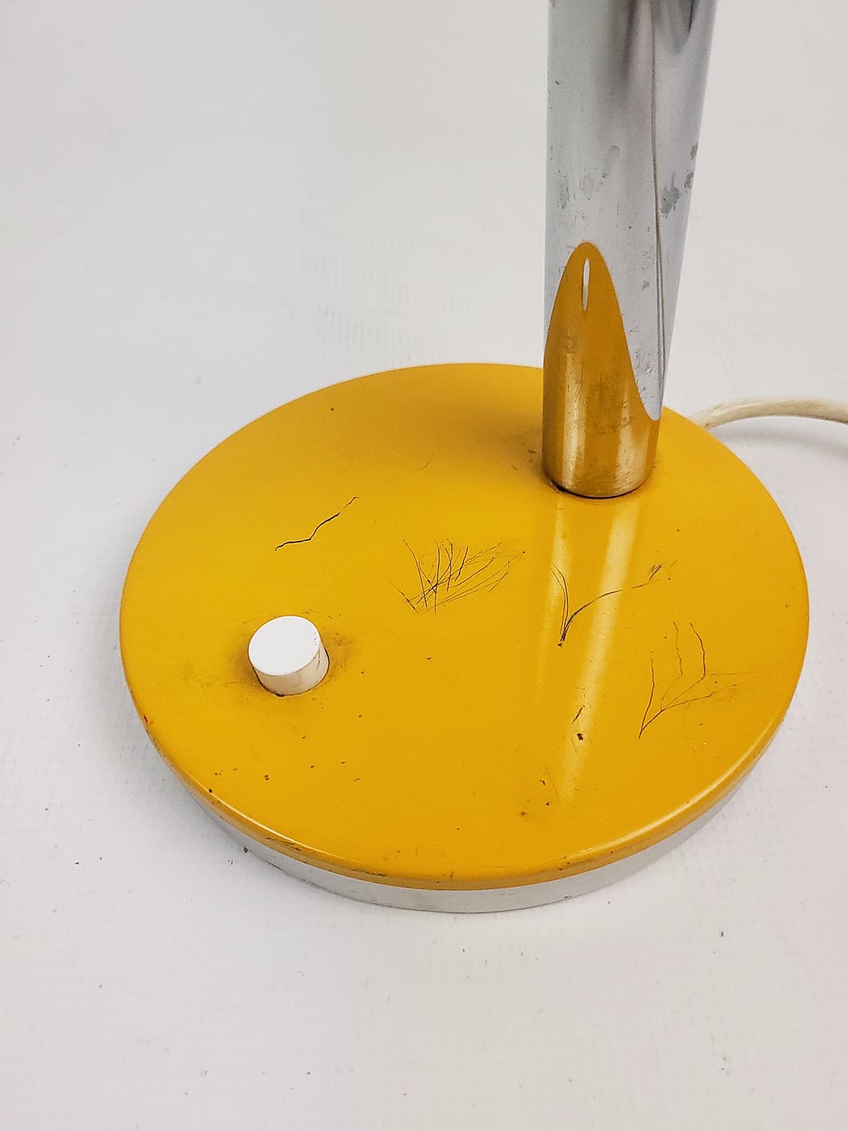 Desk Lamp Alda, yellow, chrome metal, black plastic, Sweden, 1970s. - 298751
