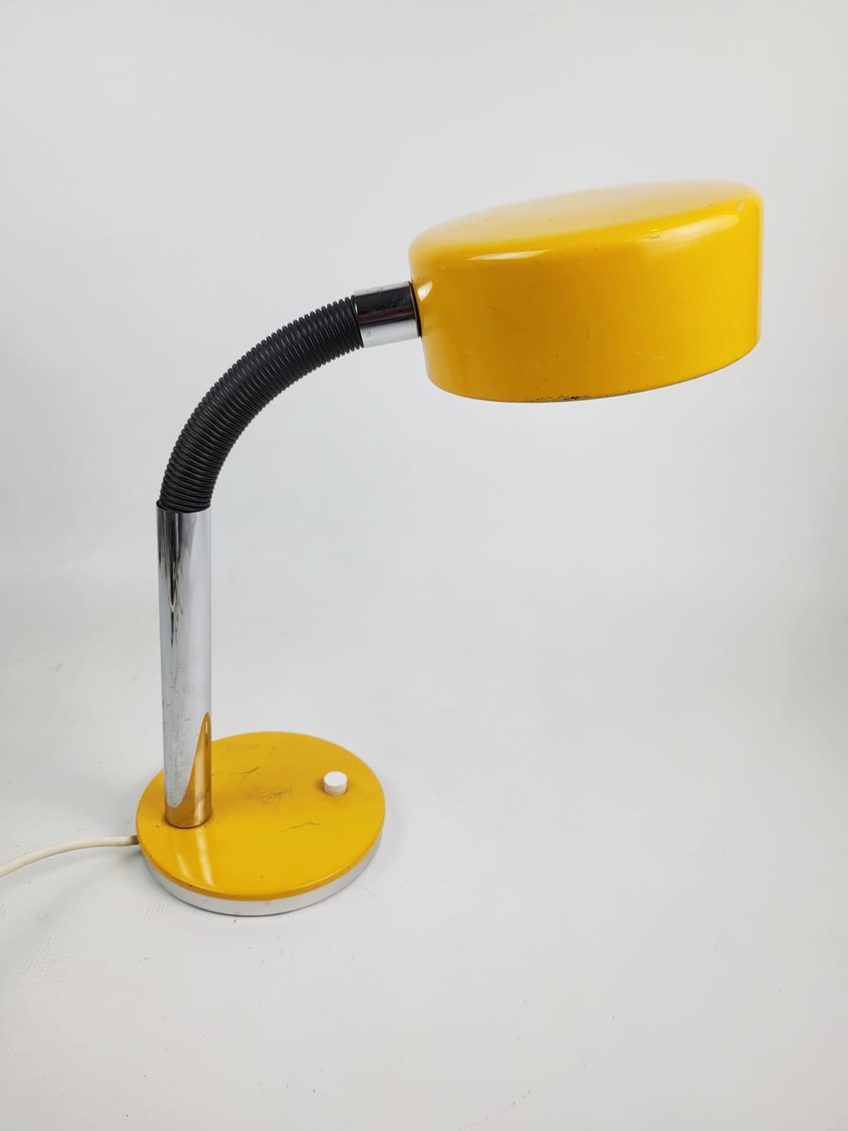 Desk Lamp Alda, yellow, chrome metal, black plastic, Sweden, 1970s. - 298746