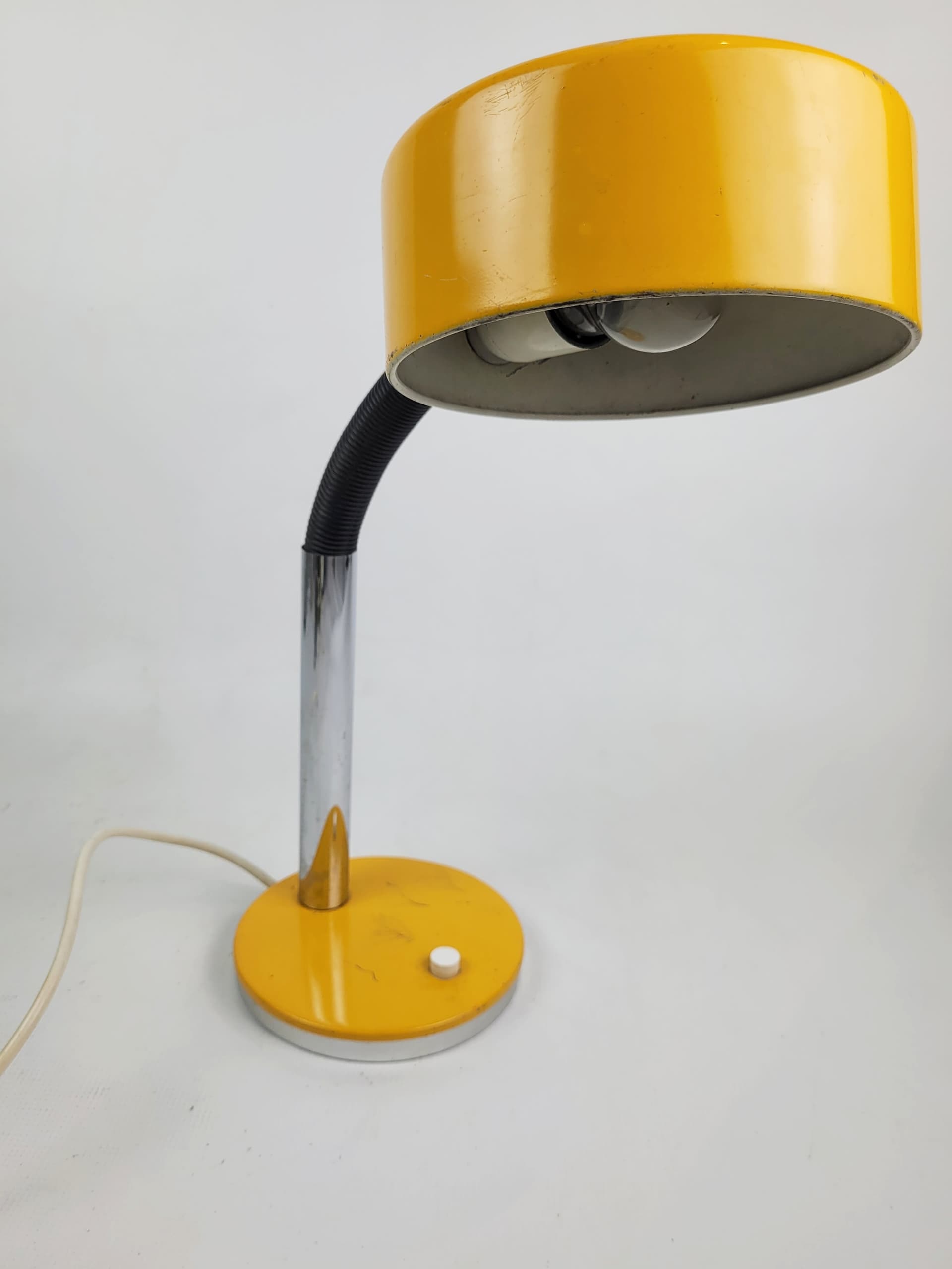 Desk Lamp Alda, yellow, chrome metal, black plastic, Sweden, 1970s. - 298753