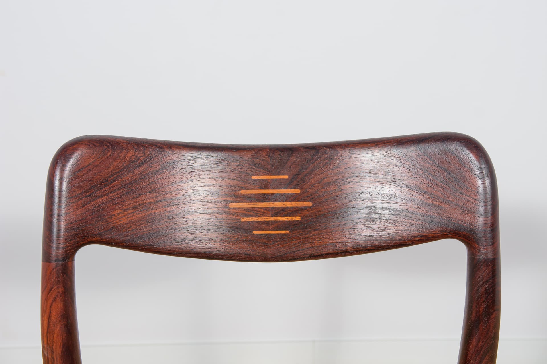 Set of four chairs, brown rosewood, black genuine leather, Uldum Møbelfabrik, Denmark, 1960s. - 298805