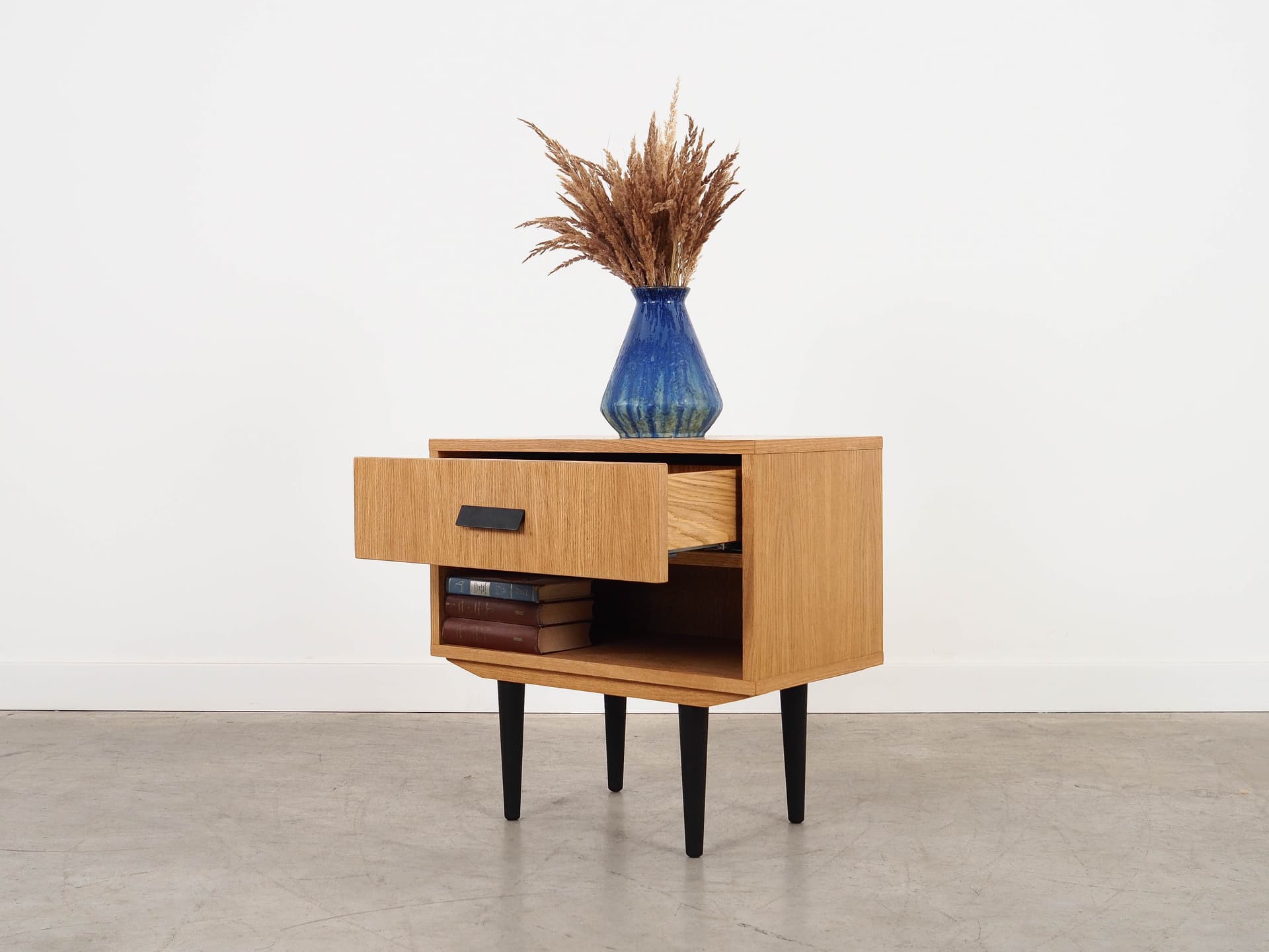 Cabinet, Scandinavian design, light oak, black wood, Scandinavia, 1960s. - 298813