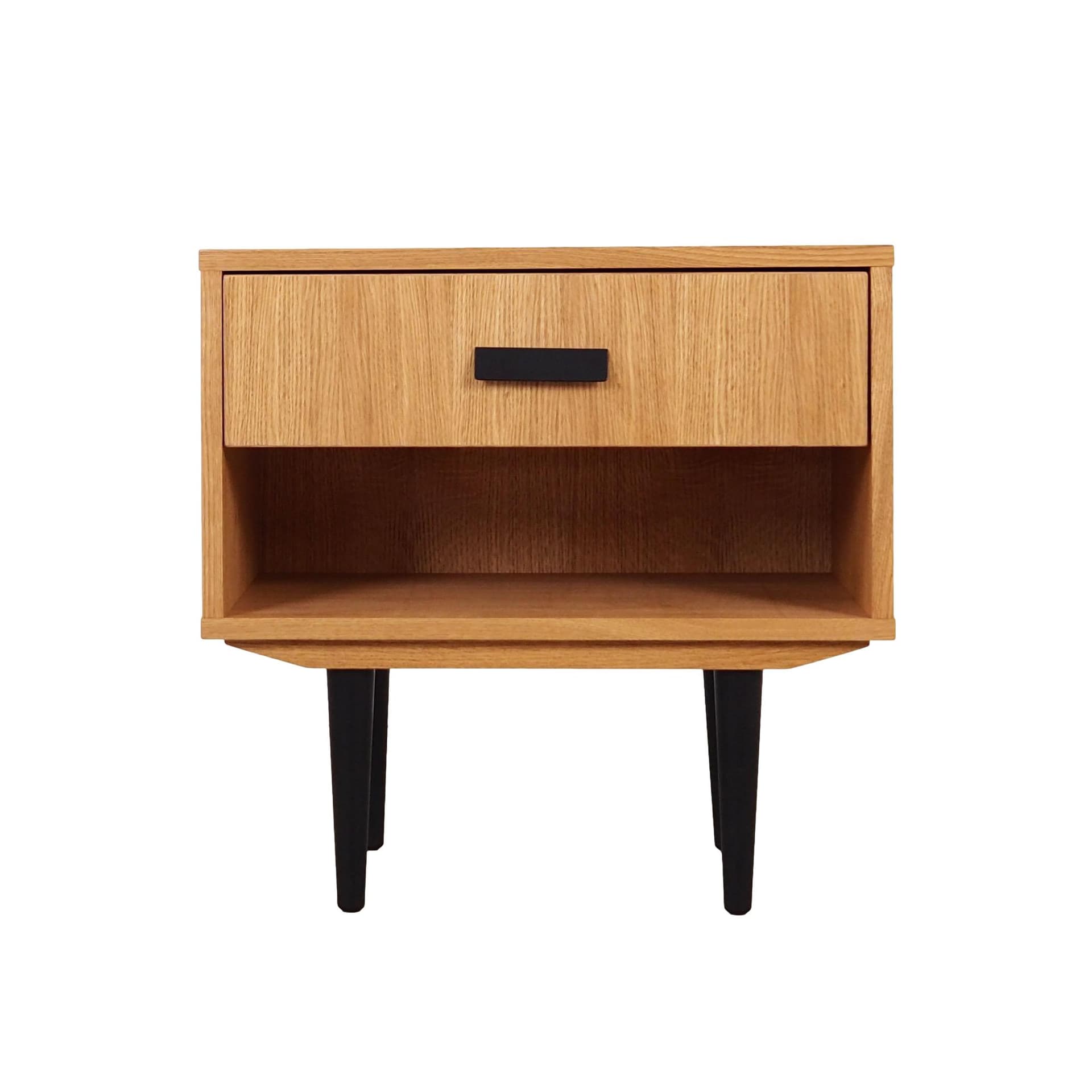 Cabinet, Scandinavian design, light oak, black wood, Scandinavia, 1960s.