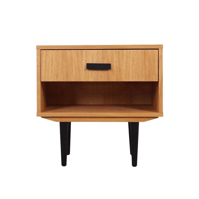 Cabinet, Scandinavian design, light oak, black wood, Scandinavia, 1960s.
