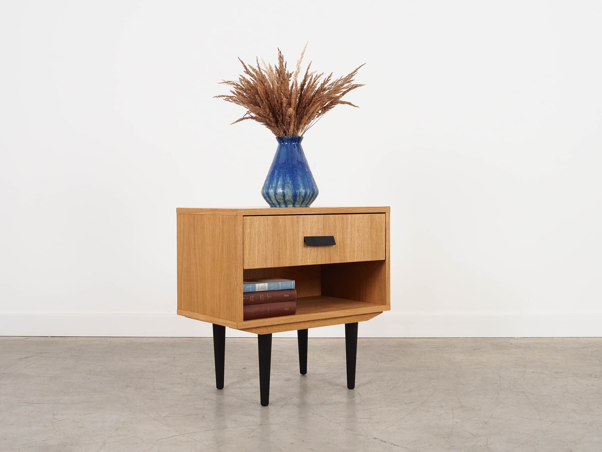 Cabinet, Scandinavian design, light oak, black wood, Scandinavia, 1960s. - 298814