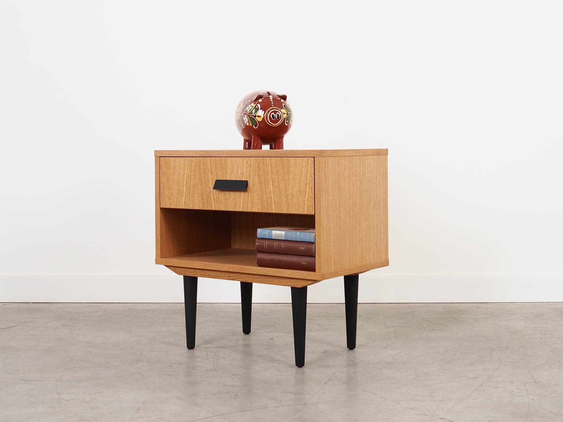 Cabinet, brown oak, black wood, Scandinavia, 1960s. - 298820