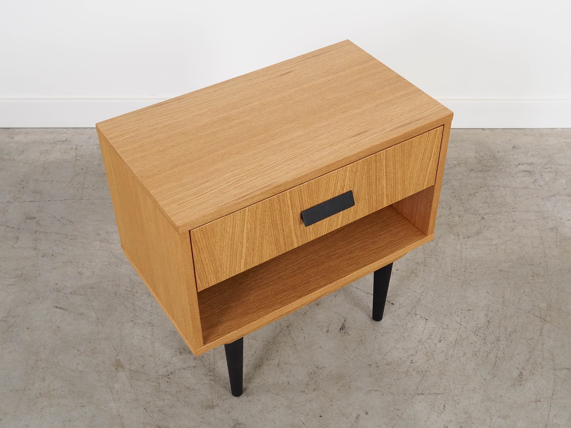 Cabinet, brown oak, black wood, Scandinavia, 1960s. - 298823