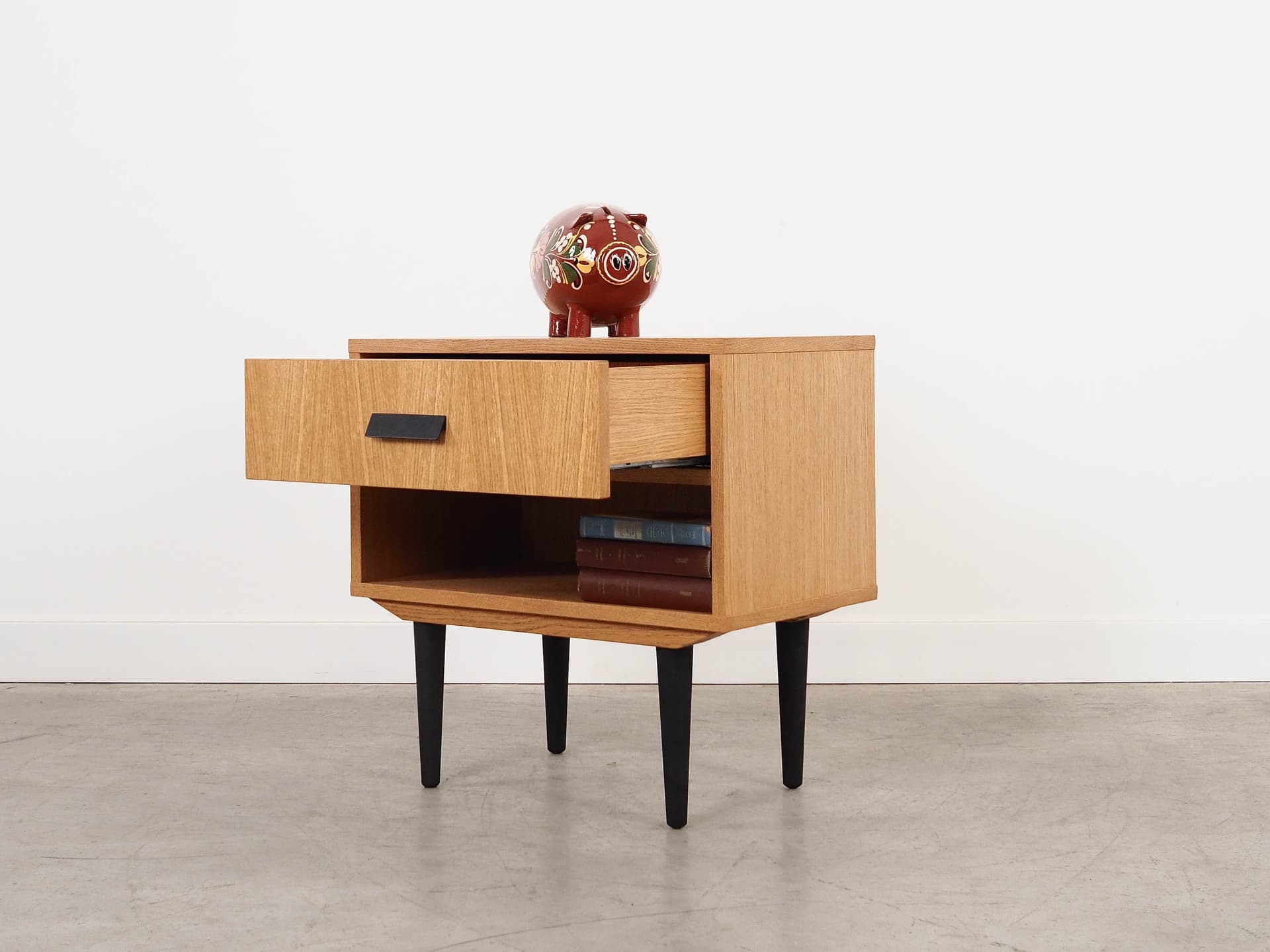 Cabinet, brown oak, black wood, Scandinavia, 1960s. - 298821