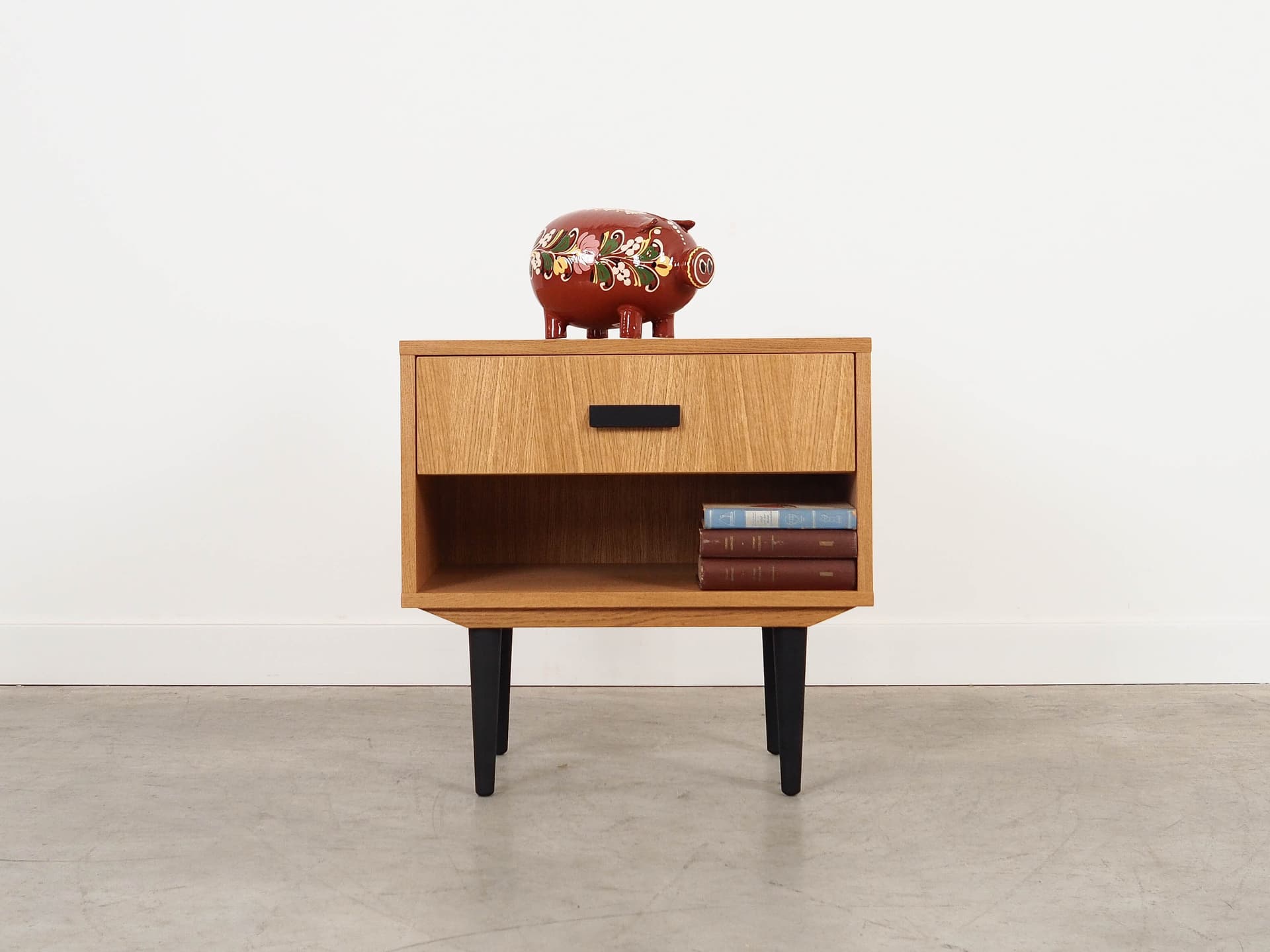 Cabinet, brown oak, black wood, Scandinavia, 1960s. - 298819