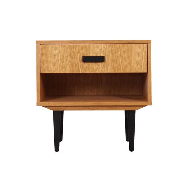 Cabinet, brown oak, black wood, Scandinavia, 1960s. - DIMENSION