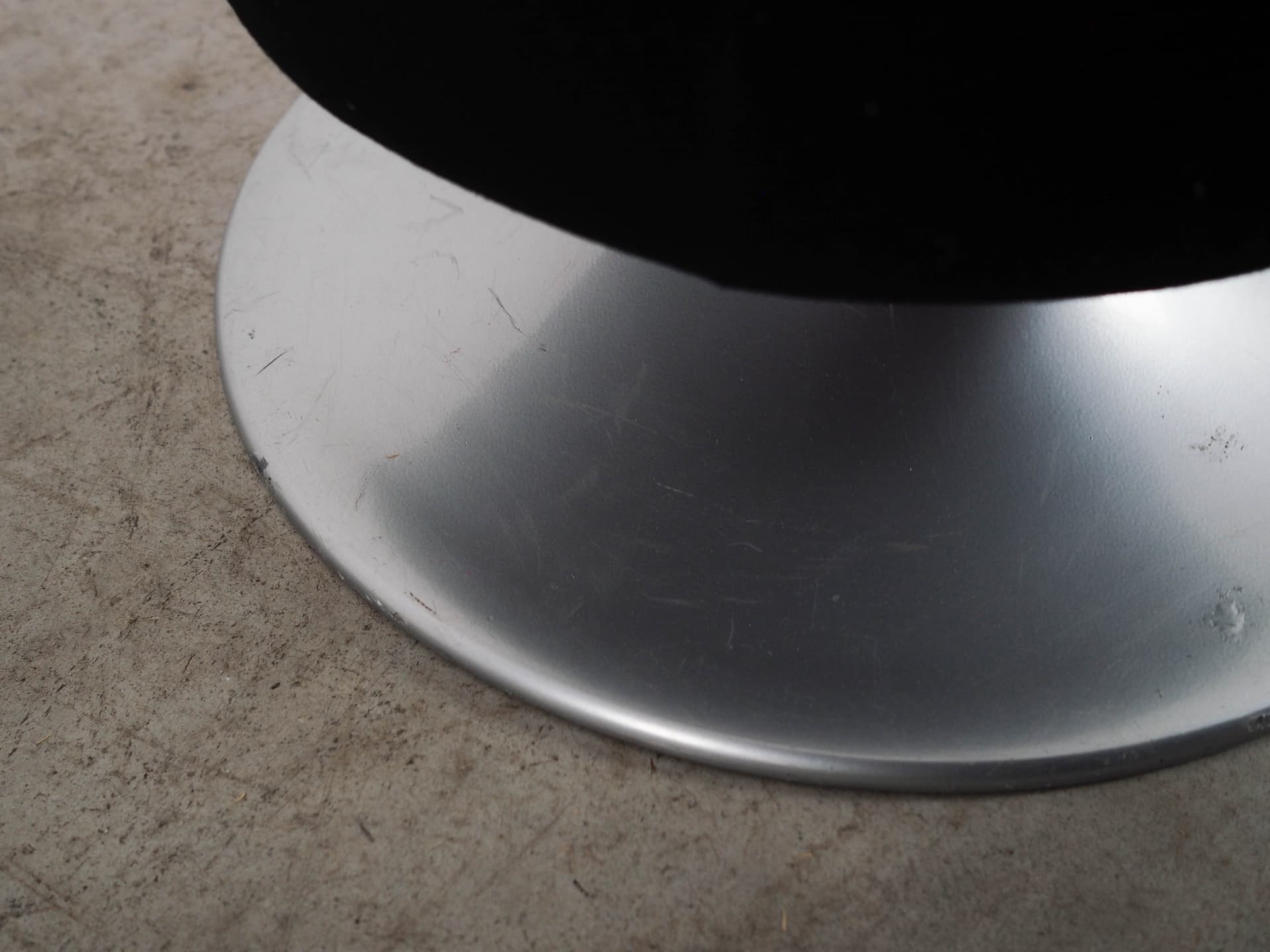 Swivel stool, black red velvet, silver metal, Denmark, 1990s. - 298832