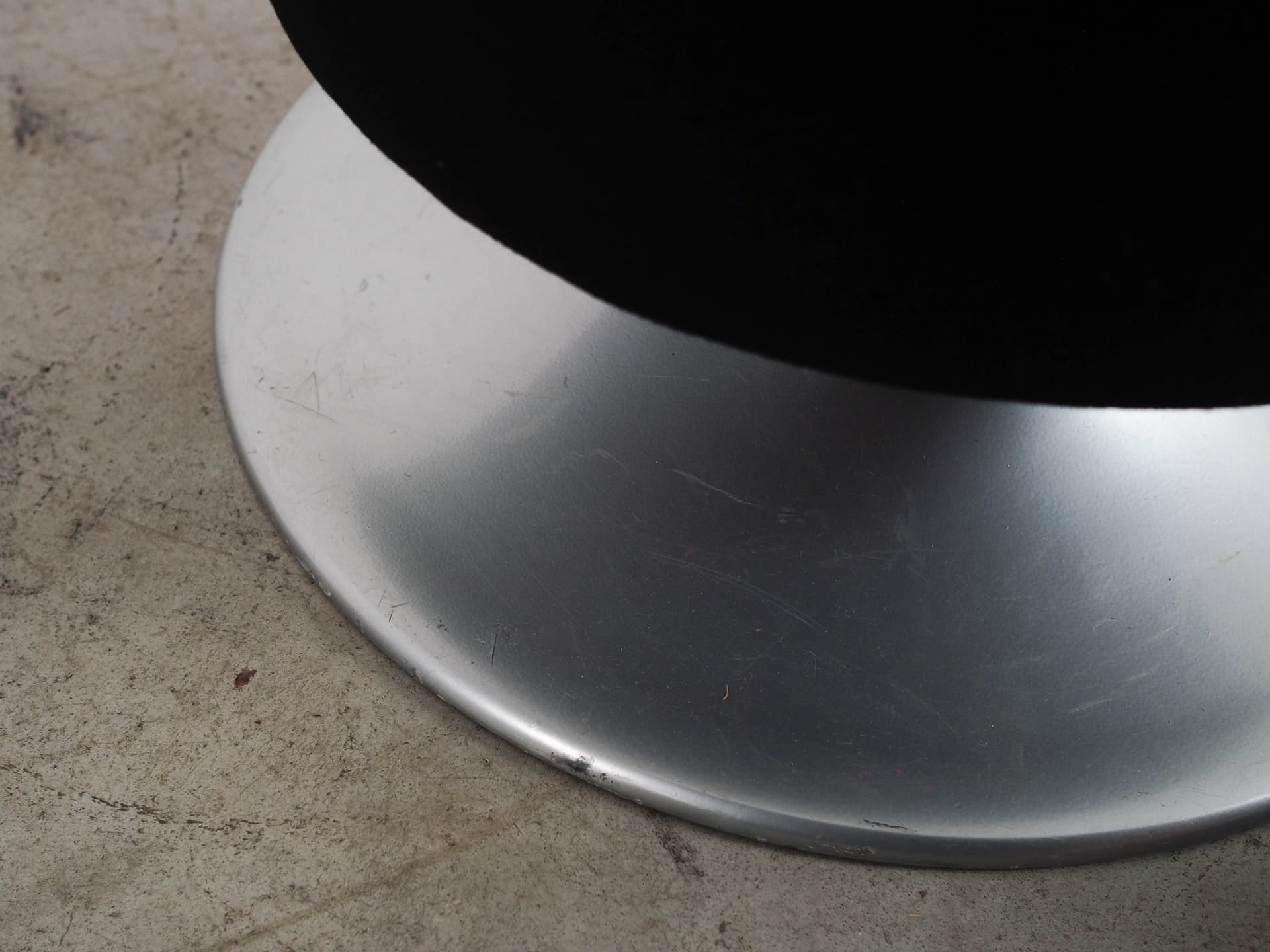 Swivel stool, black red velvet, silver metal, Denmark, 1990s. - 298833