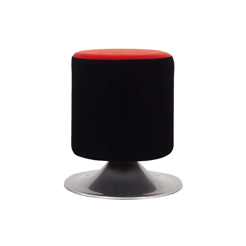 Swivel stool, black red velvet, silver metal, Denmark, 1990s.
