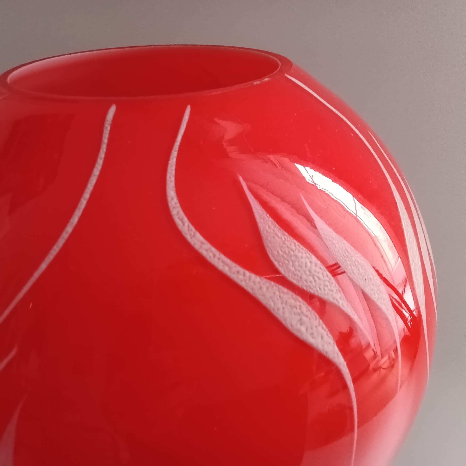 Table Lamp, red glass, brass, by S. Tabera, OPP Jihlava, Czechoslovakia, 1970s. - 298892
