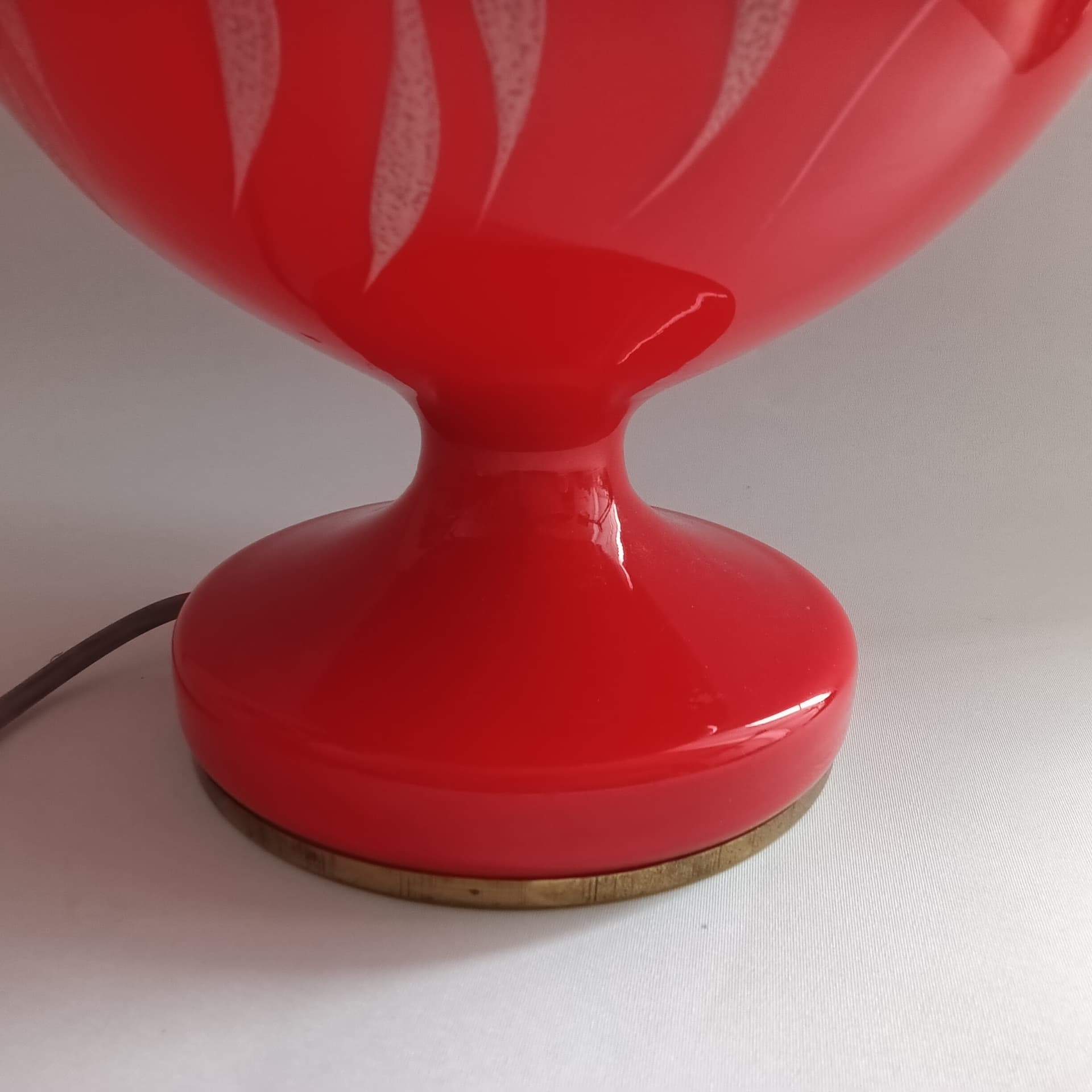 Table Lamp, red glass, brass, by S. Tabera, OPP Jihlava, Czechoslovakia, 1970s. - 298893