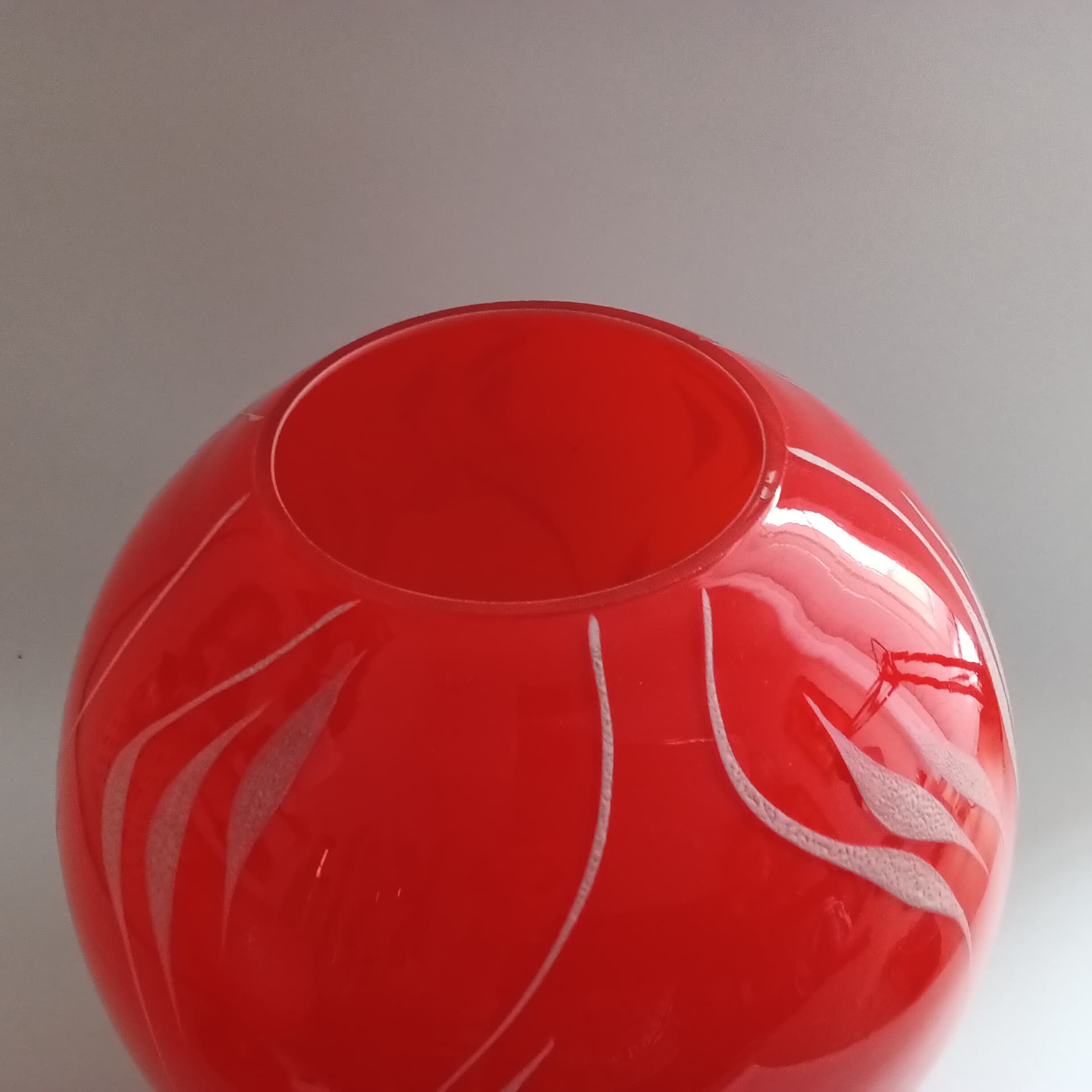 Table Lamp, red glass, brass, by S. Tabera, OPP Jihlava, Czechoslovakia, 1970s. - 298894