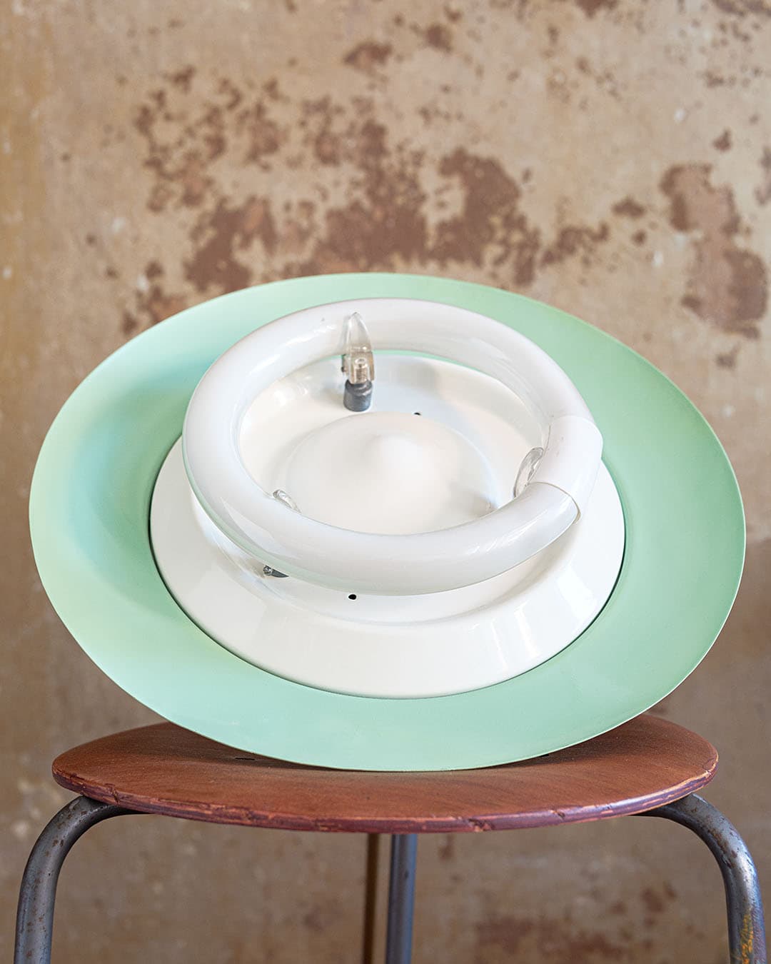 Ceiling lamp Space Age, green, metal, brass, Italy, 1960s. - 299000