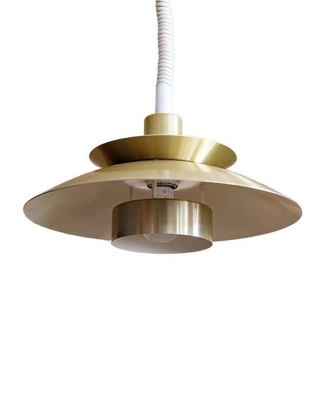 Pendant lamp plate, gold metal, brushed brass, Denmark, 1990s. - DIMENSION