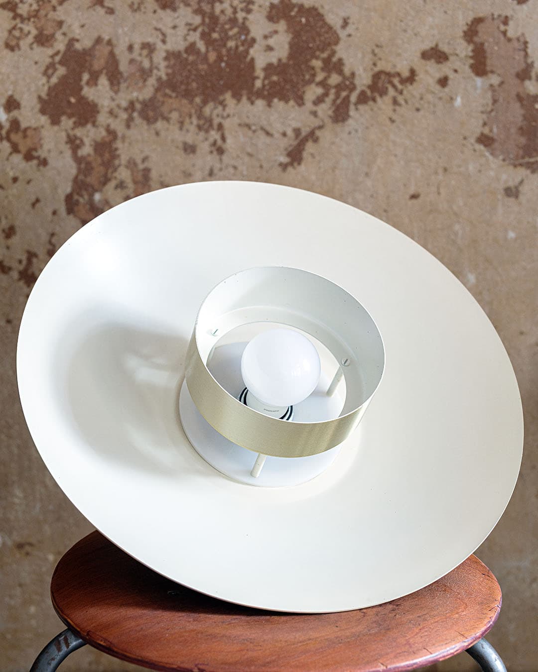 Pendant lamp plate, gold metal, brushed brass, Denmark, 1990s. - 299007