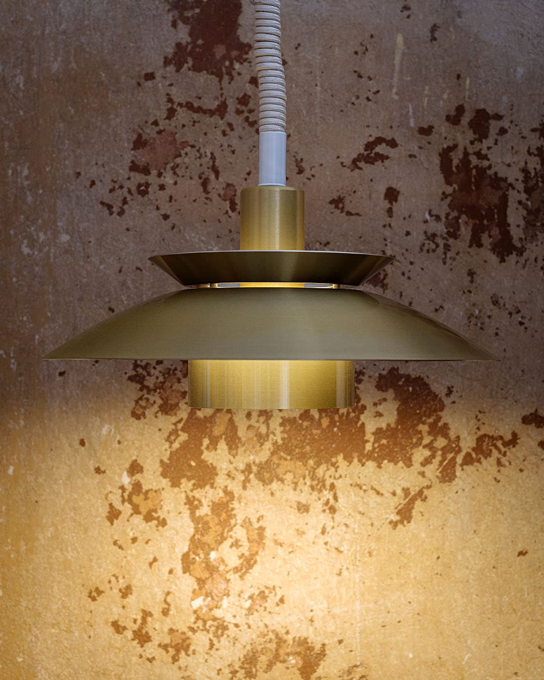 Pendant lamp plate, gold metal, brushed brass, Denmark, 1990s. - 299008