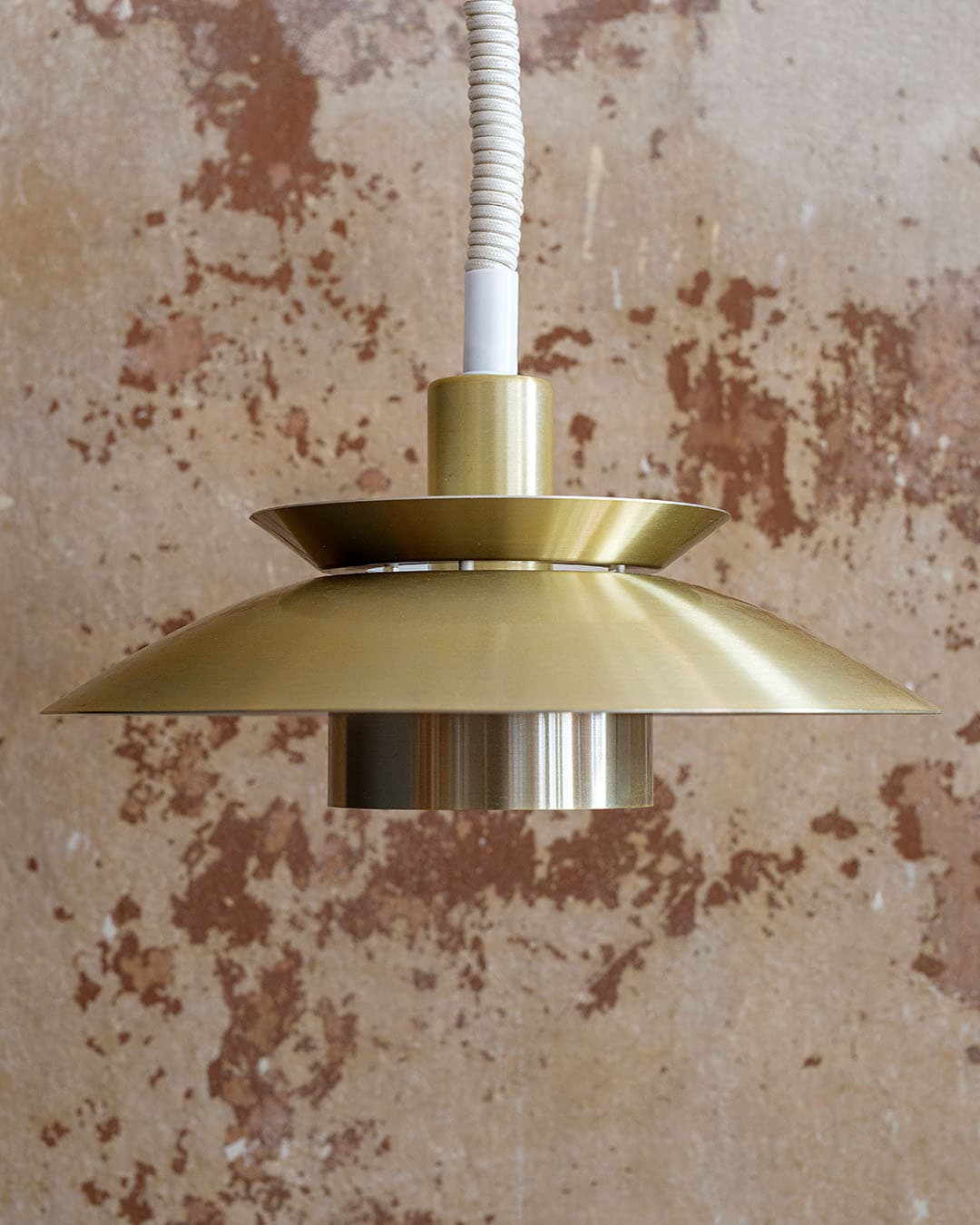 Pendant lamp plate, gold metal, brushed brass, Denmark, 1990s. - 299005