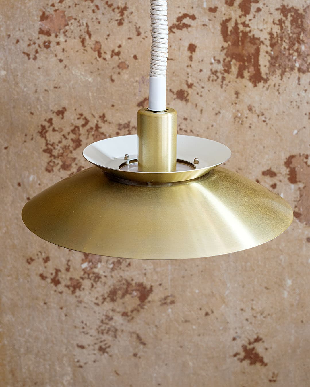 Pendant lamp plate, gold metal, brushed brass, Denmark, 1990s. - 299006
