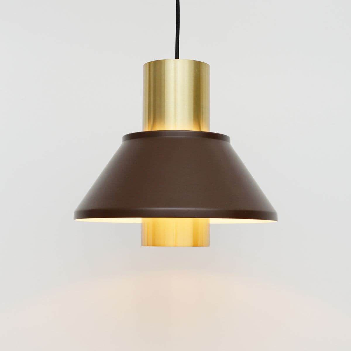 Lampa wisząca Life, metal brązowy, aluminium złoty, proj. J. Hammerborg, Dania, lata 70. - 299085