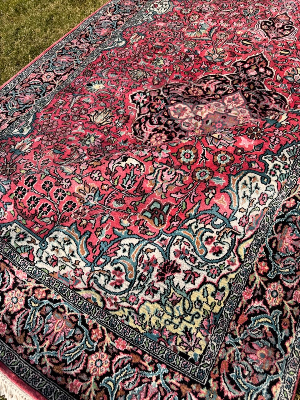 Dywan Ghoum/Qom 285x185 cm, czerwony multikolor, jedwab, bawełna, Indie - 299149