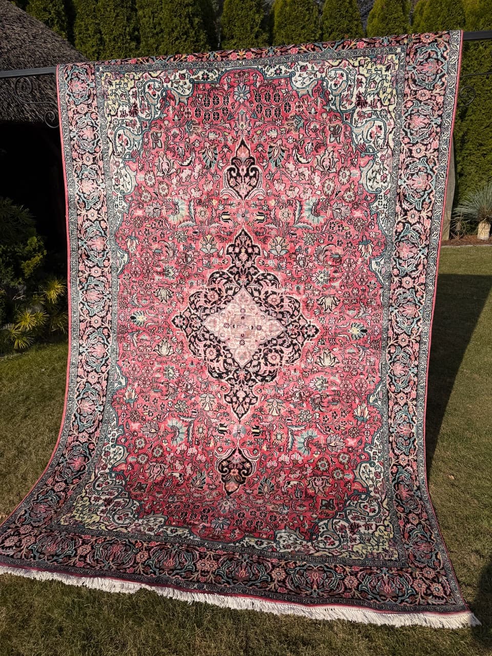 Dywan Ghoum/Qom 285x185 cm, czerwony multikolor, jedwab, bawełna, Indie - 299135