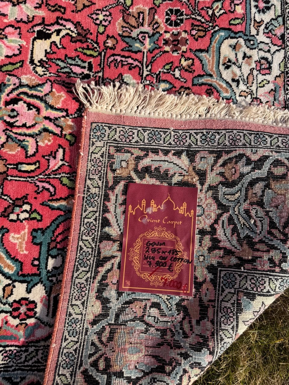 Dywan Ghoum/Qom 285x185 cm, czerwony multikolor, jedwab, bawełna, Indie - 299142