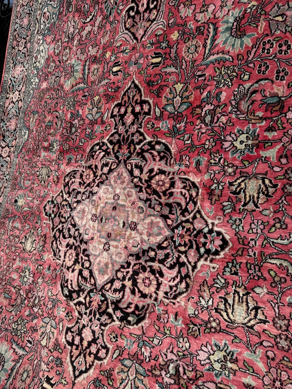 Dywan Ghoum/Qom 285x185 cm, czerwony multikolor, jedwab, bawełna, Indie - 299140