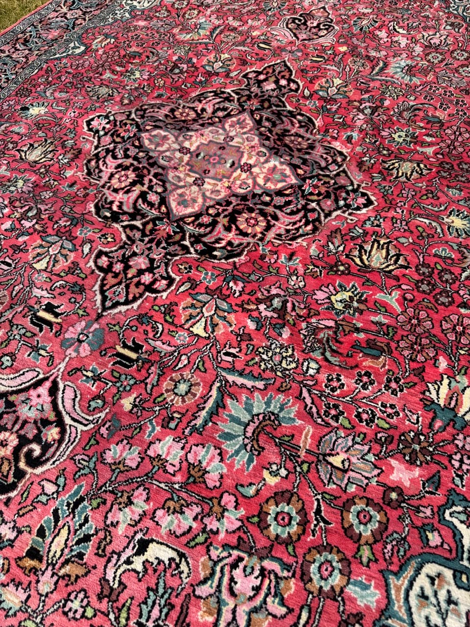 Dywan Ghoum/Qom 285x185 cm, czerwony multikolor, jedwab, bawełna, Indie - 299147