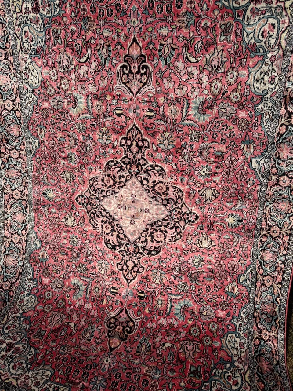 Dywan Ghoum/Qom 285x185 cm, czerwony multikolor, jedwab, bawełna, Indie - 299144