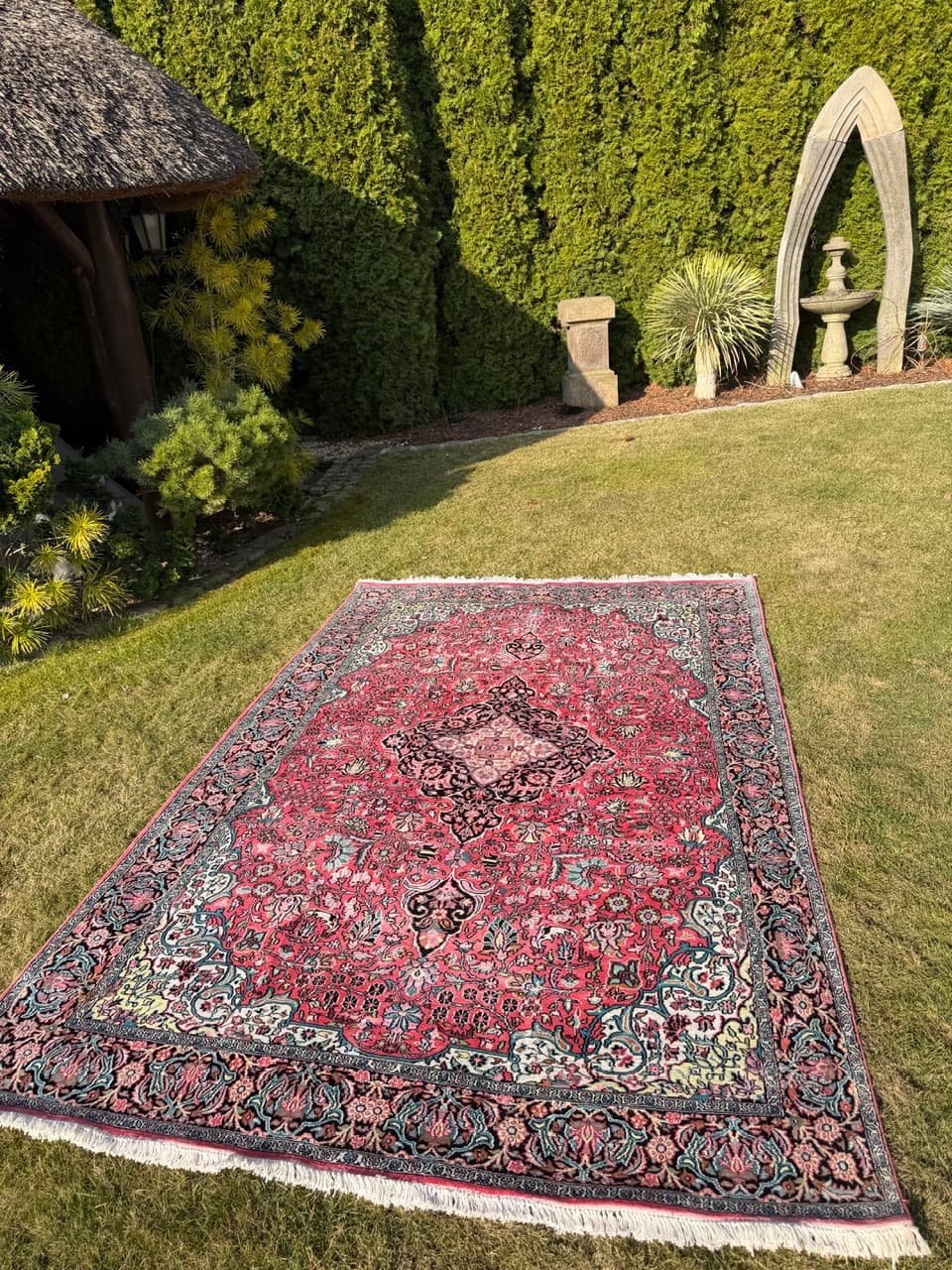 Dywan Ghoum/Qom 285x185 cm, czerwony multikolor, jedwab, bawełna, Indie - 299145