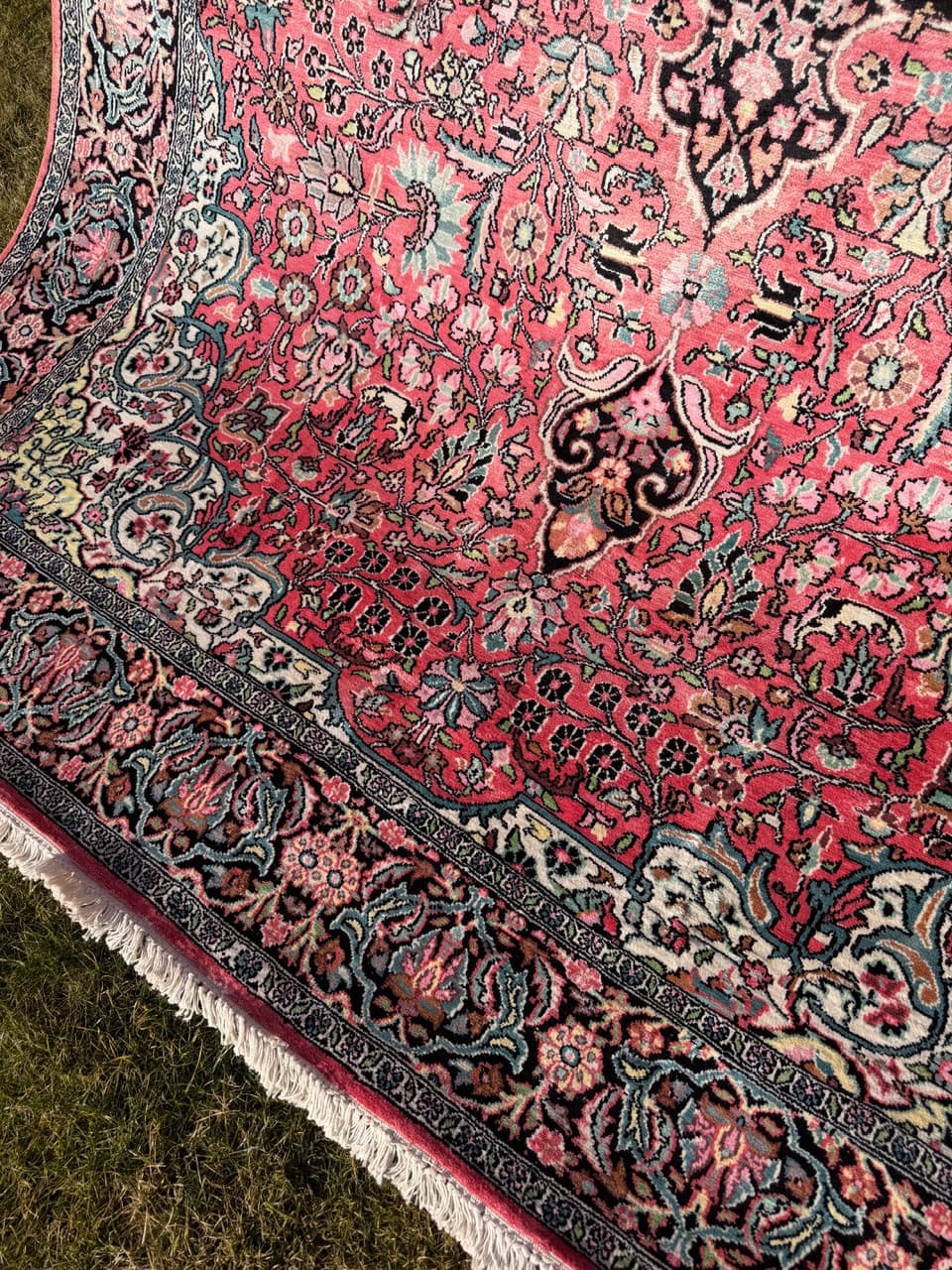 Dywan Ghoum/Qom 285x185 cm, czerwony multikolor, jedwab, bawełna, Indie - 299139