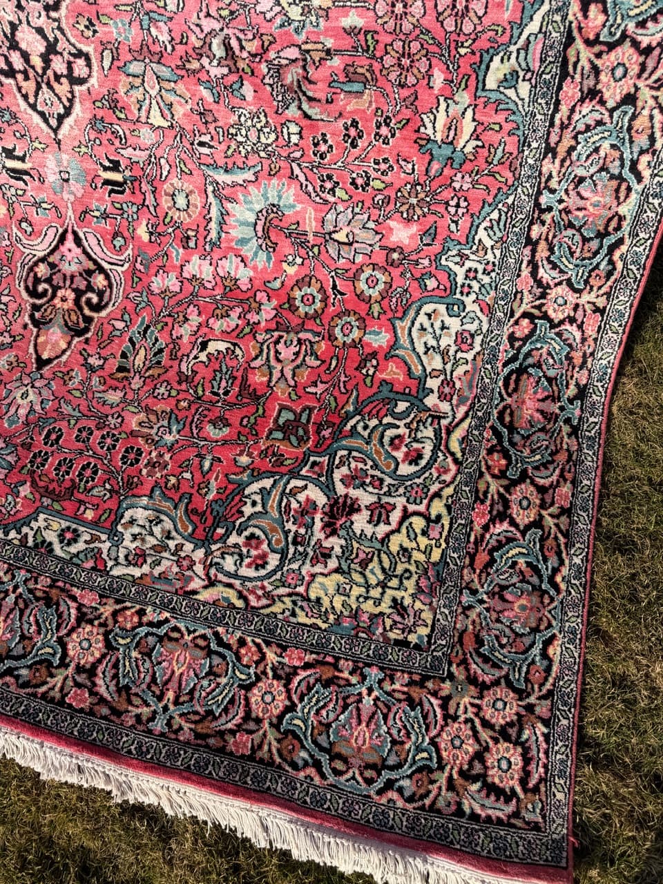 Dywan Ghoum/Qom 285x185 cm, czerwony multikolor, jedwab, bawełna, Indie - 299136