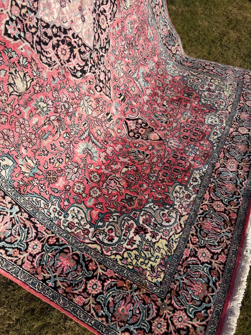 Dywan Ghoum/Qom 285x185 cm, czerwony multikolor, jedwab, bawełna, Indie - 299141