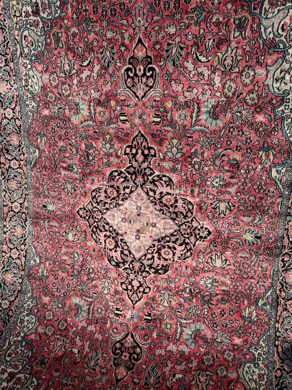 Dywan Ghoum/Qom 285x185 cm, czerwony multikolor, jedwab, bawełna, Indie - 299138