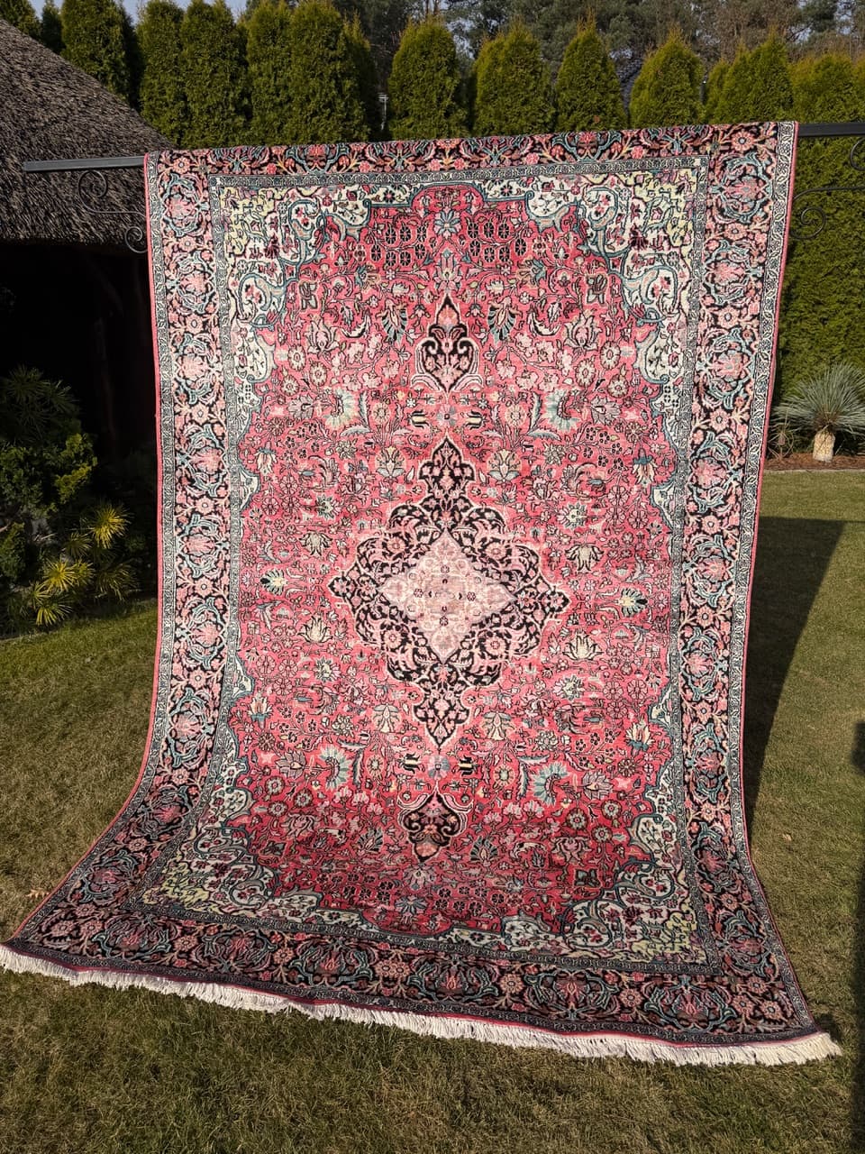 Dywan Ghoum/Qom 285x185 cm, czerwony multikolor, jedwab, bawełna, Indie - 299143