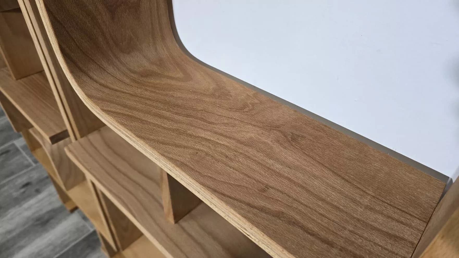 Ścianka Volak, sklejka brązowa, proj. L. Volák, Dřevopodnik Holešov, Czechosłowacja, lata 60. - 299288