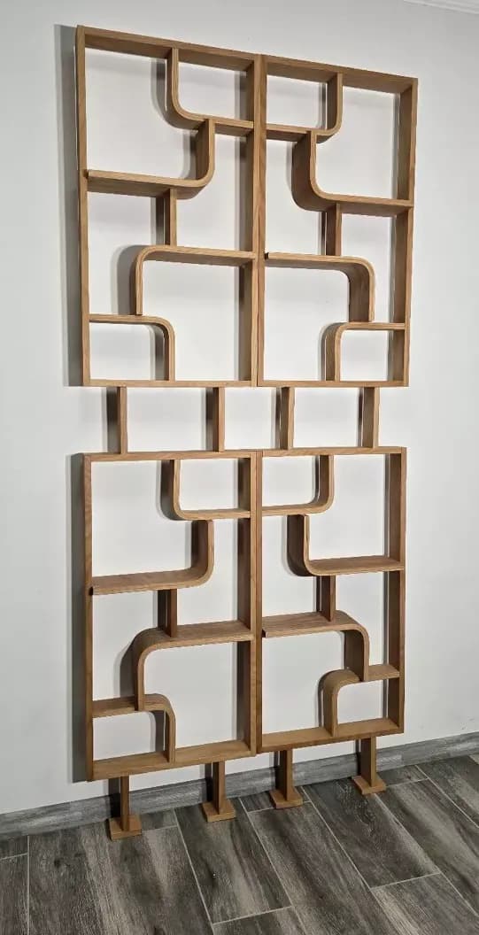 Ścianka Volak, sklejka brązowa, proj. L. Volák, Dřevopodnik Holešov, Czechosłowacja, lata 60. - 299293