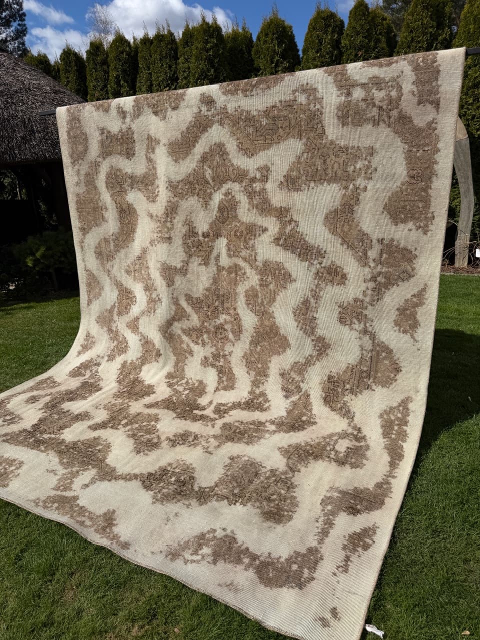 Dywan perski, 360x280 cm, wełna beżowy brązowy, Iran - 299380