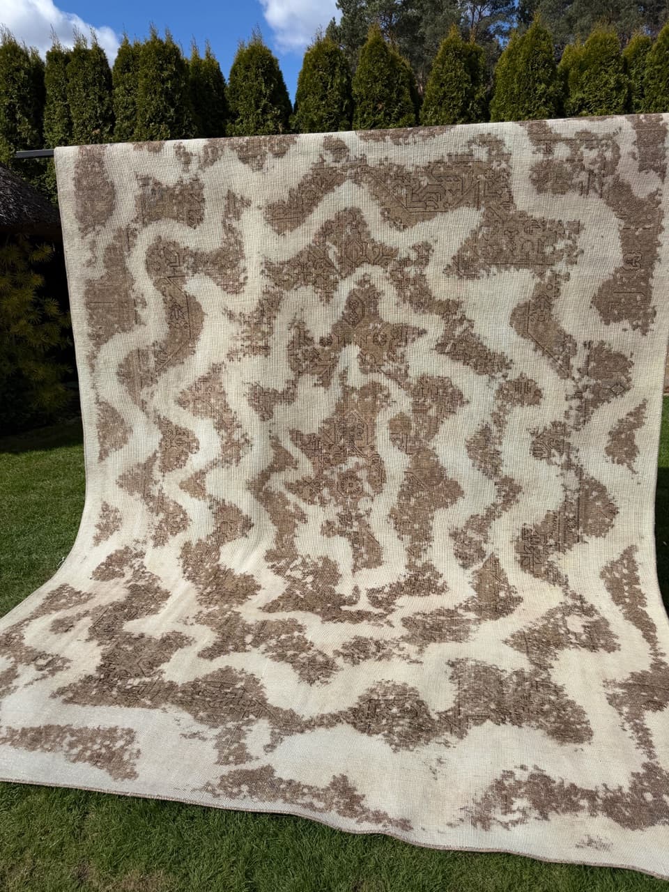 Dywan perski, 360x280 cm, wełna beżowy brązowy, Iran - 299375