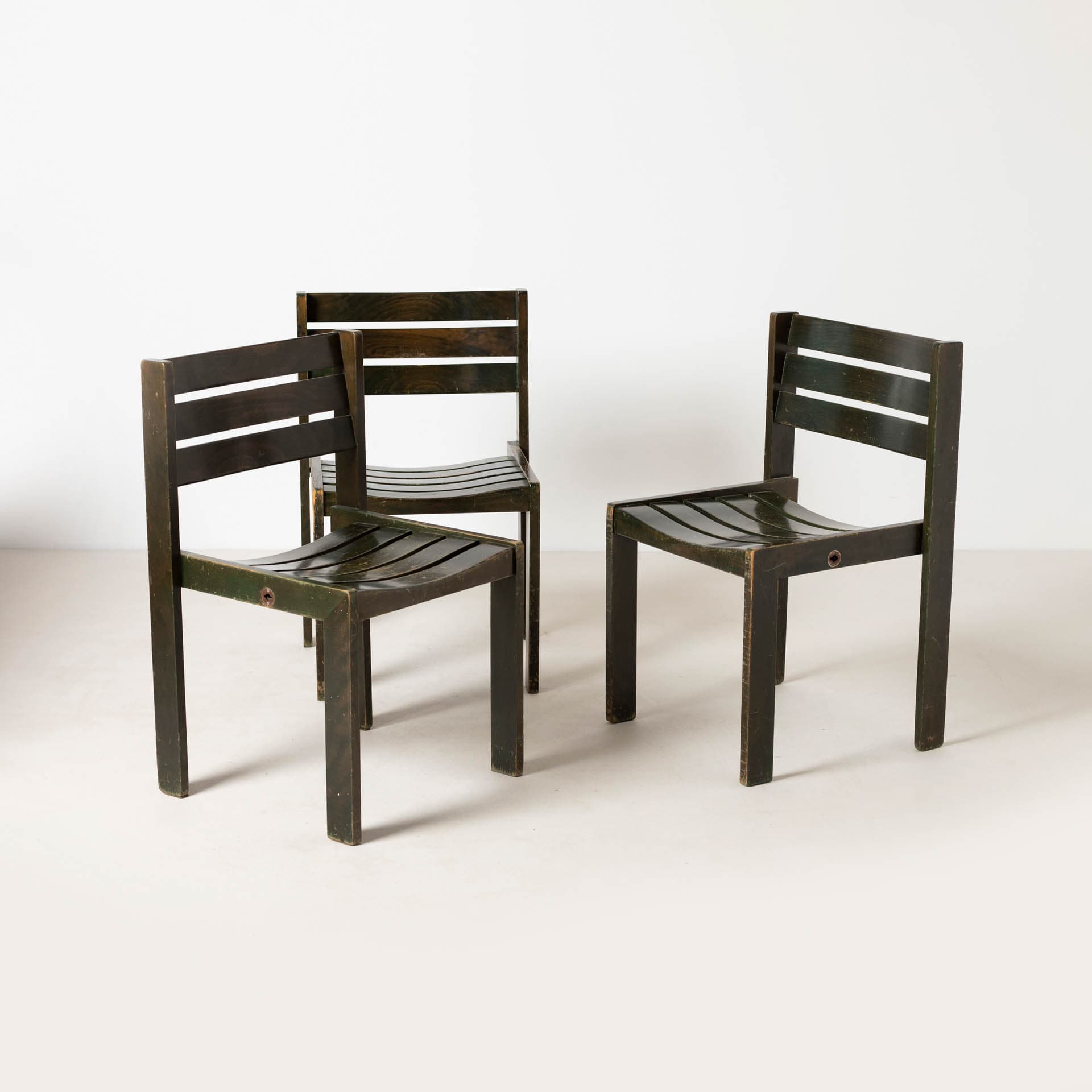 Dining Chair, olive green, wood, Germany, 1970s - 299390