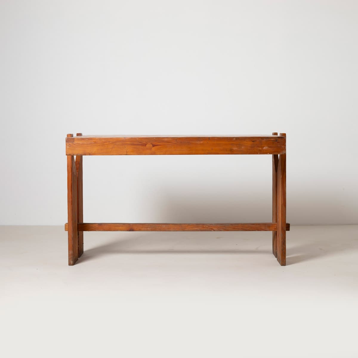 Dining Table Brutalist, brown pine, Czechoslovakia, 1970s - 299413