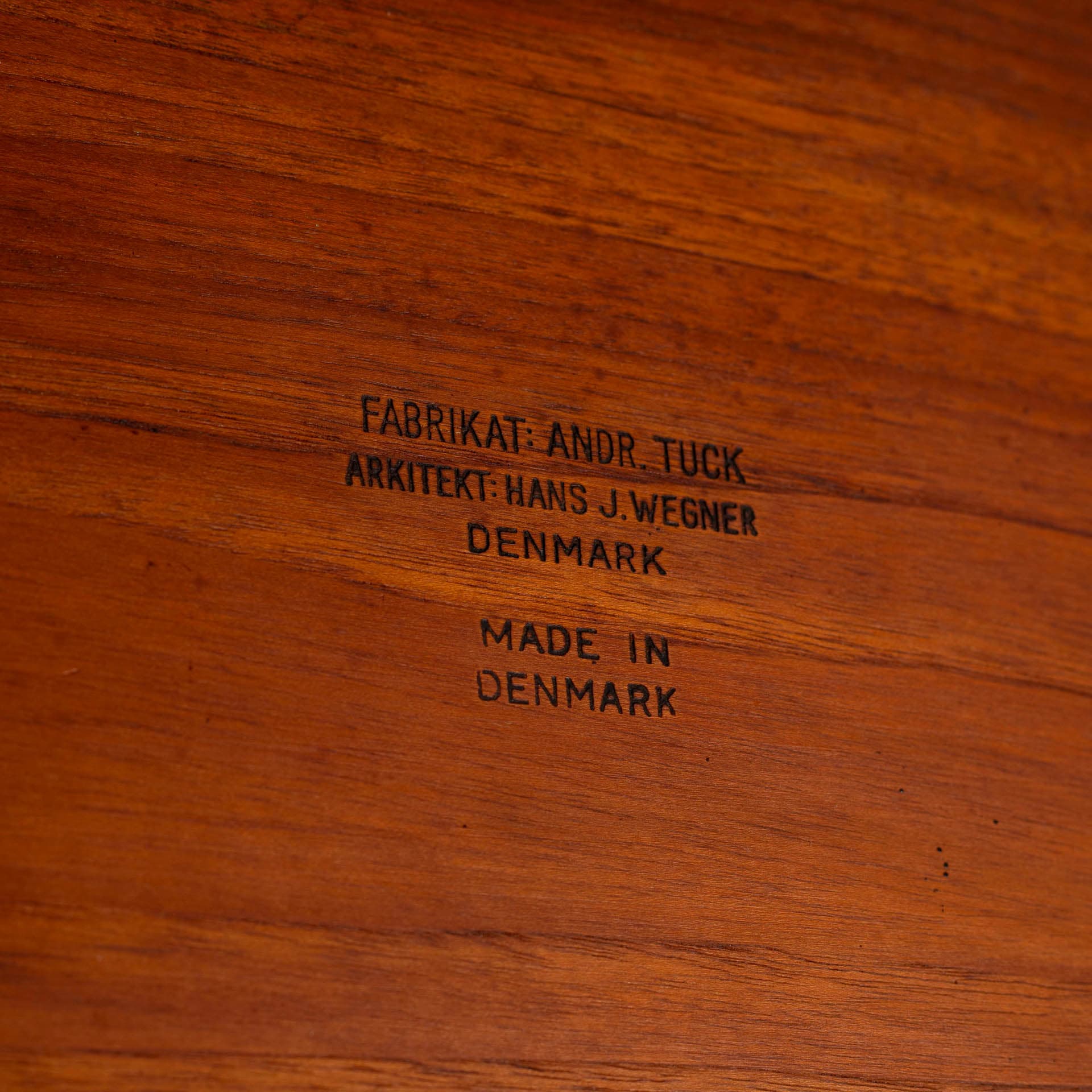Stół jadalniany AT-303 Sawhorse, teak brązowy, dąb beżowy, proj. H. Wegner, Andreas Tuck, Dania, lata 60. - 299440