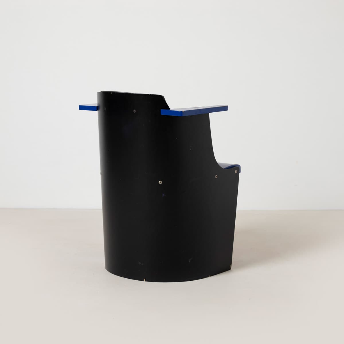 Chair Bauhaus D61, black blue plywood, by E. Lissitzky, Tecta, Germany, 1970s. - 299449