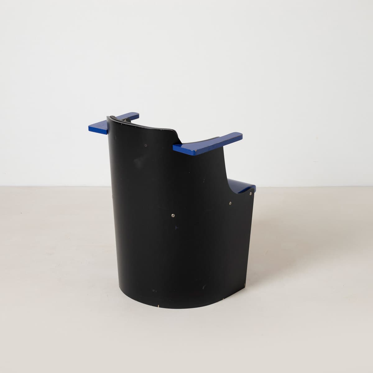 Chair Bauhaus D61, black blue plywood, by E. Lissitzky, Tecta, Germany, 1970s. - 299448