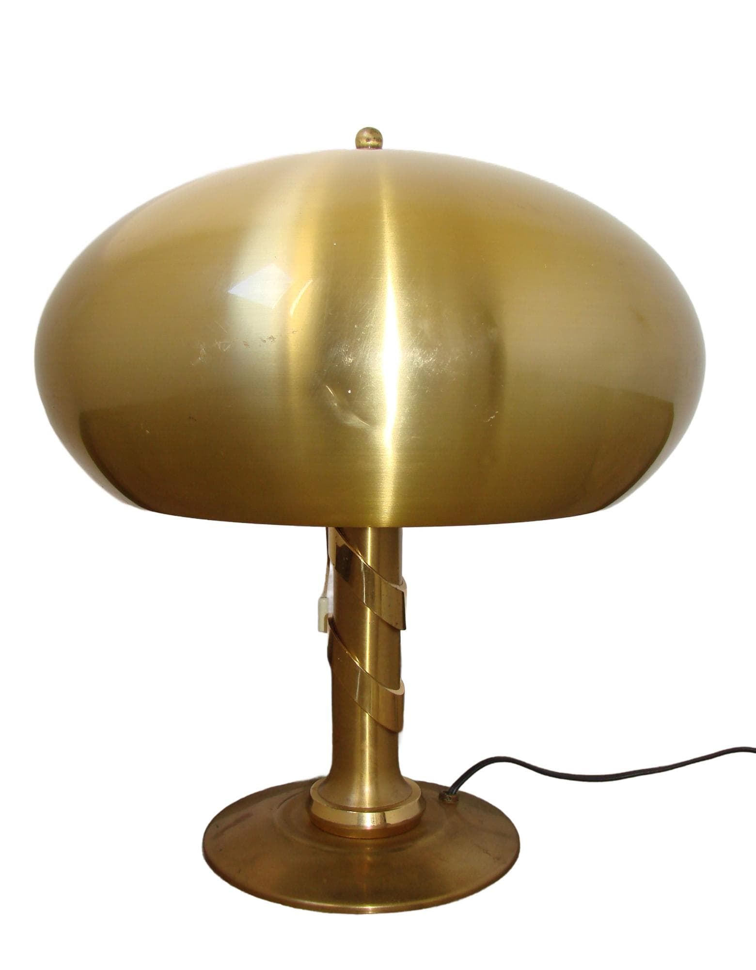Table lamp Mushroom, gold, brass aluminium, 1970s