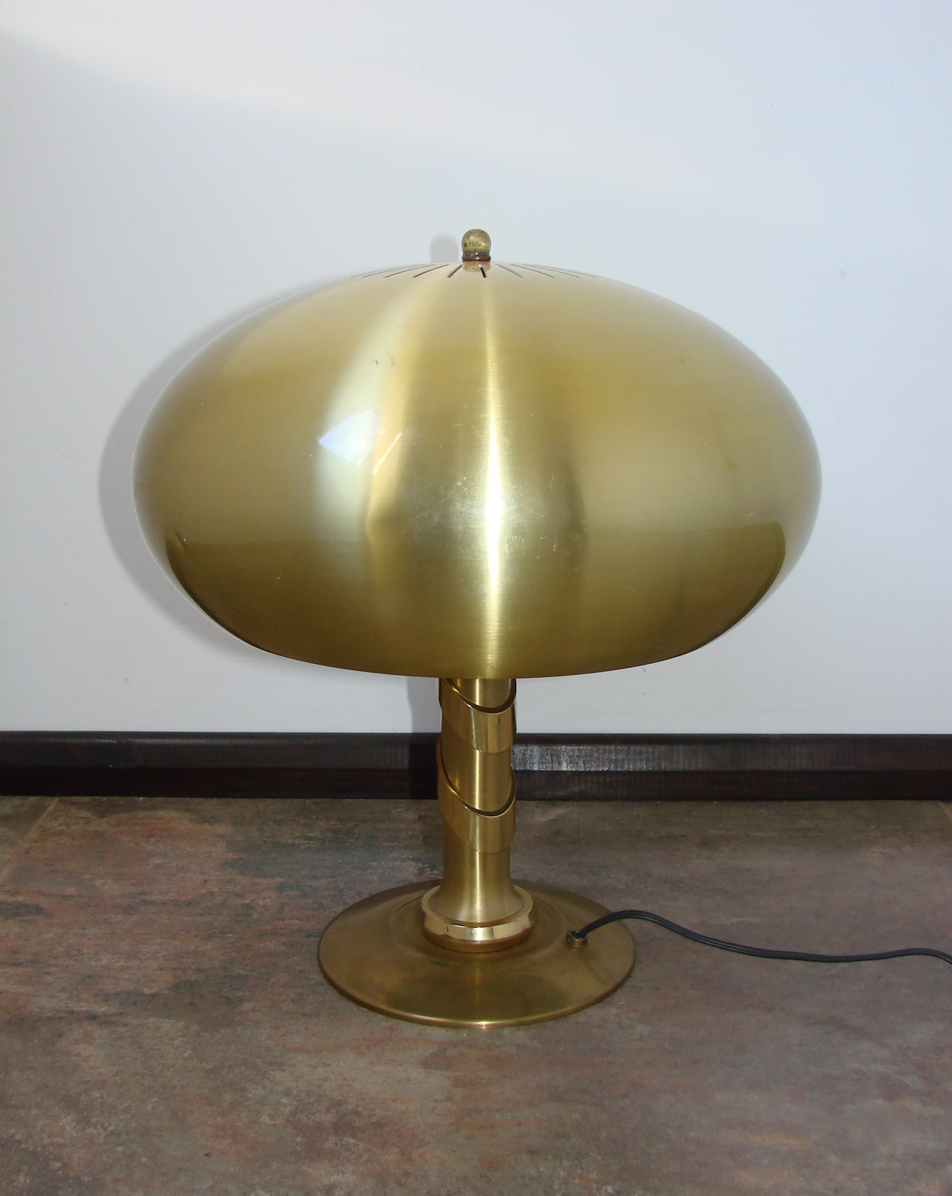 Table lamp Mushroom, gold, brass aluminium, 1970s - 299480